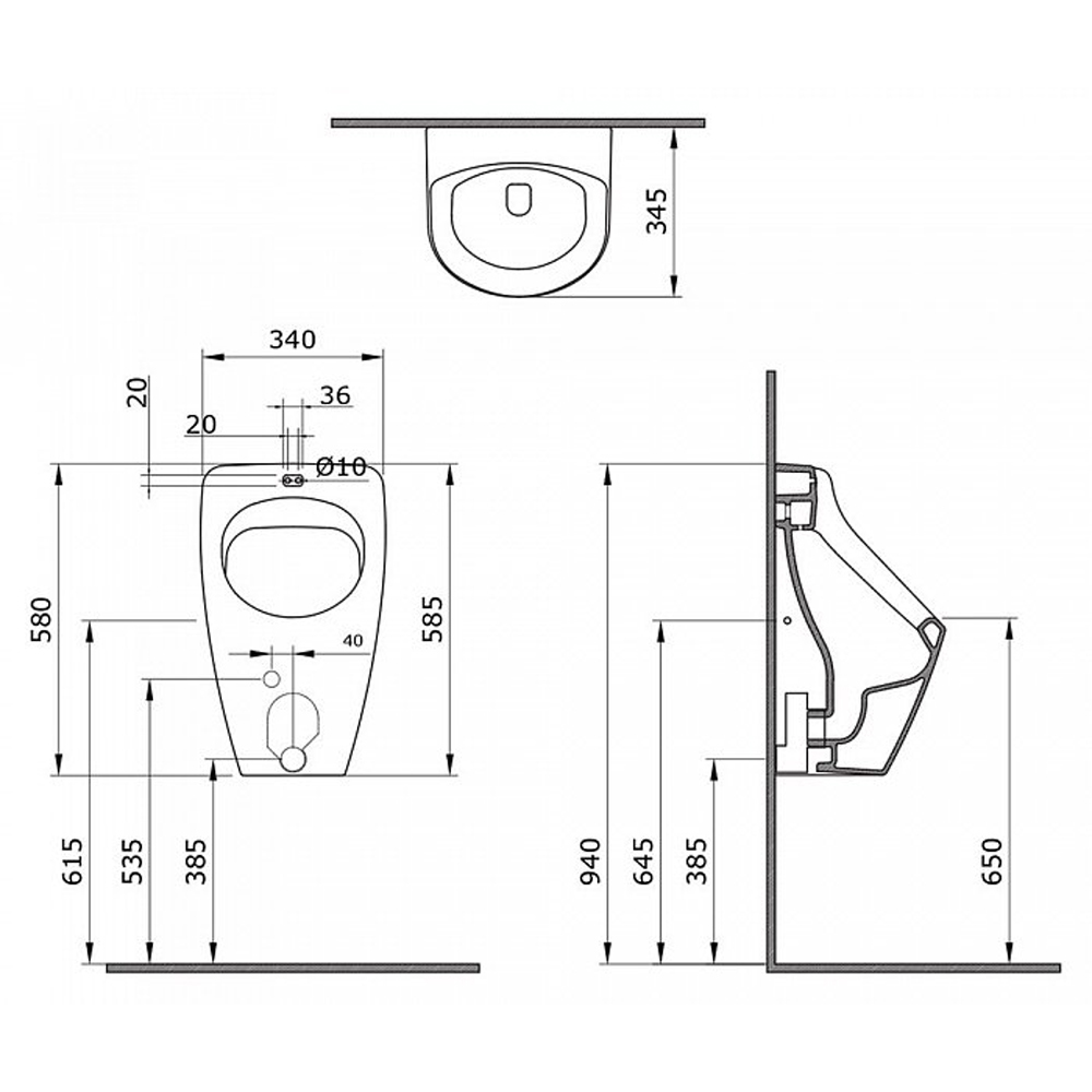 Писсуар подвесной Bocchi Parma с сенсорным управлением 1163-001-0131 белый, шт Писсуар подвесной Bocchi Parma с сенсорным управлением 1163-001-0131 белый, шт