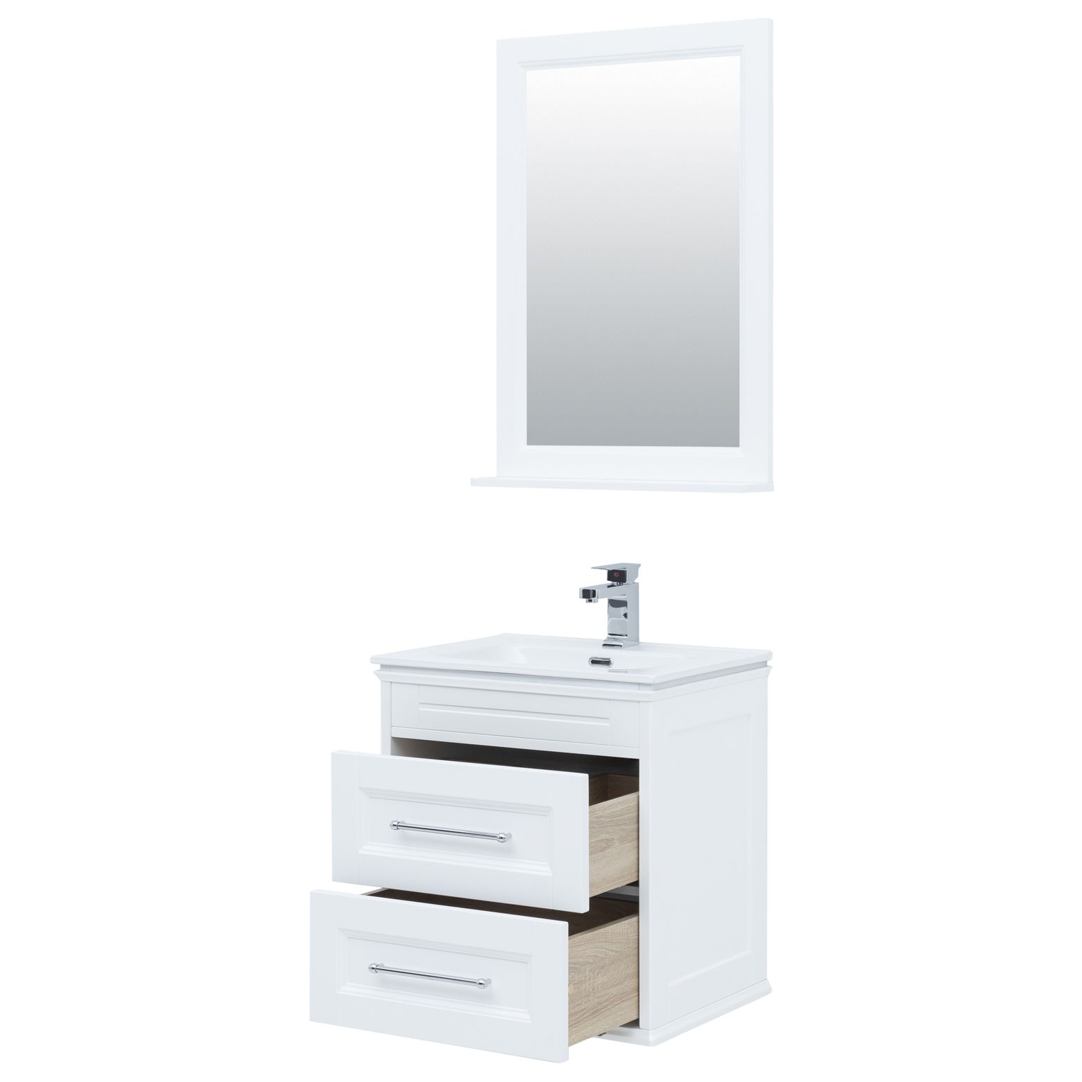 Комплект мебели для ванной Aquanet Бостон М 60 белый матовый Комплект мебели для ванной Aquanet Бостон М 60 белый матовый