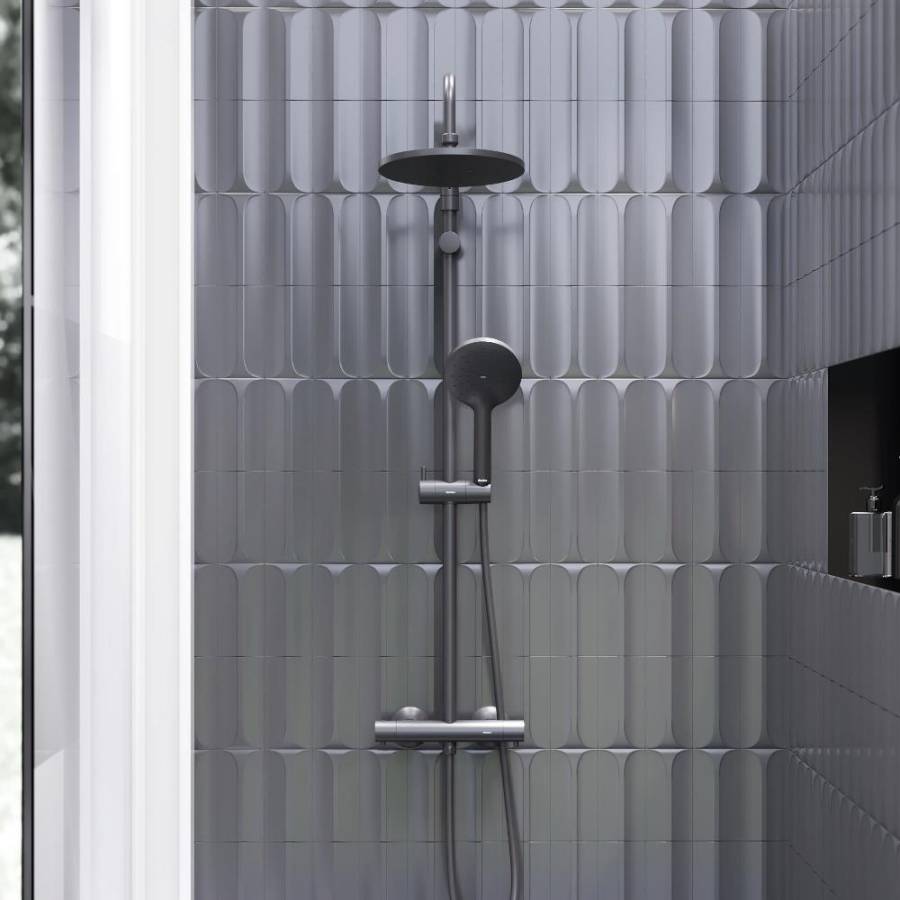 977800300 Jupiter душевая система со смесителем с термостатом чёрный 977800300 Jupiter душевая система со смесителем с термостатом чёрный