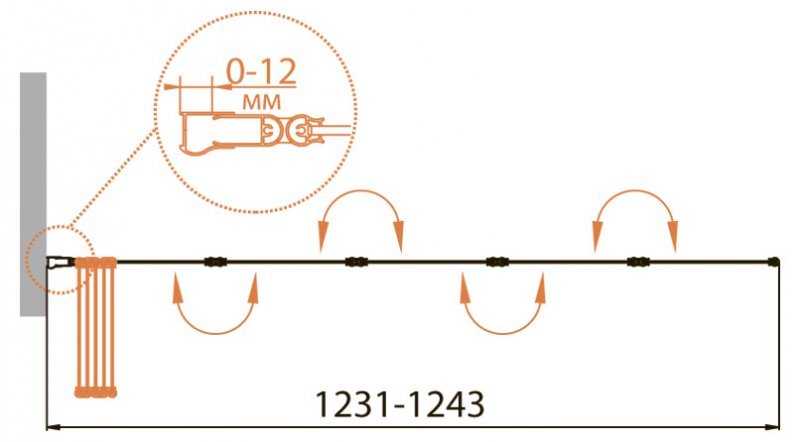 RELAX-V-5-120/140-C-Bi Шторка на ванну Условные размеры, мм:1200х1400 Габариты с диапазоном регулировок, мм:(1190-1200)х1400  RELAX-V-5-120/140-C-Bi Шторка на ванну Условные размеры, мм:1200х1400 Габариты с диапазоном регулировок, мм:(1190-1200)х1400
