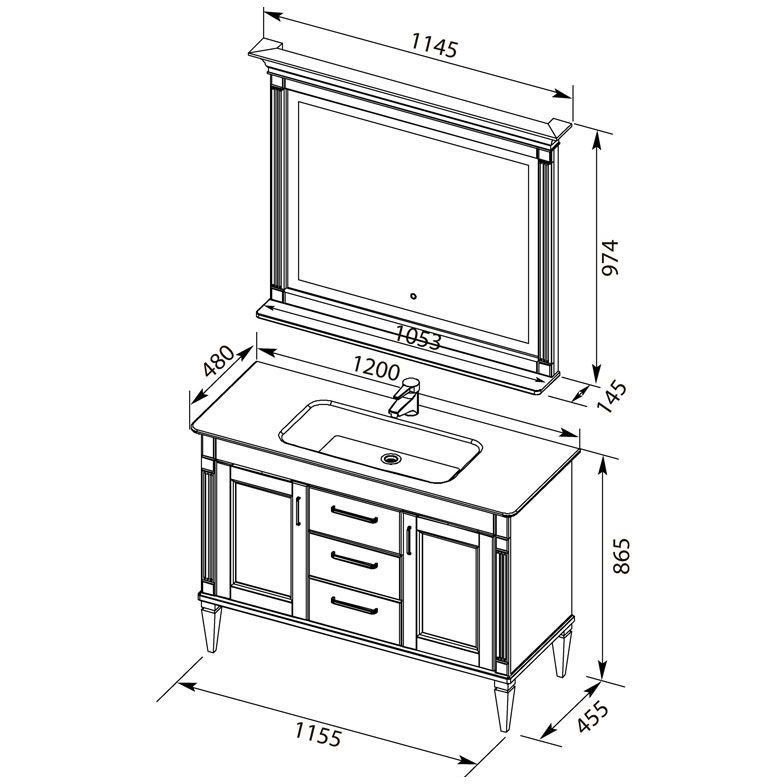 Комплект мебели для ванной Aquanet Селена 120 белый/серебро Комплект мебели для ванной Aquanet Селена 120 белый/серебро