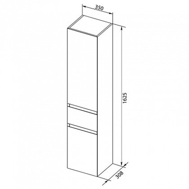 Шкаф-пенал для ванной Aquanet Нью-Йорк 35 орех Шкаф-пенал для ванной Aquanet Нью-Йорк 35 орех