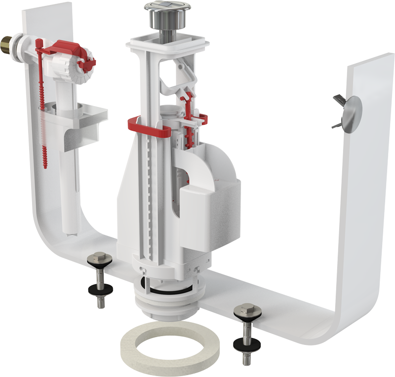 Выпускной комплект с двойной кнопкой, впускной механизм  Выпускной комплект с двойной кнопкой, впускной механизм
