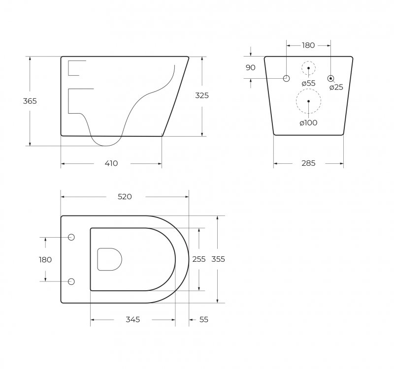 TRE-TOR Унитаз подвесной, безободковый, с системой смыва "Торнадо", с сиденьем soft close, BB5180CH-TOR/SC TRE-TOR Унитаз подвесной, безободковый, с системой смыва "Торнадо", с сиденьем soft close, BB5180CH-TOR/SC