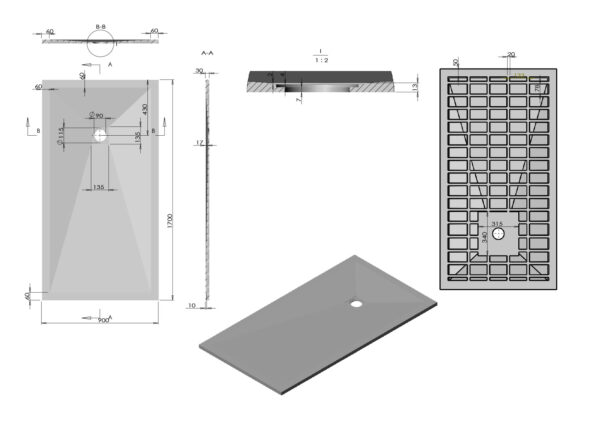 Поддон для душа из искусственного камня VST-4SR9017W, 1700*900*30, белый матовый Поддон для душа из искусственного камня VST-4SR9017W, 1700*900*30, белый матовый