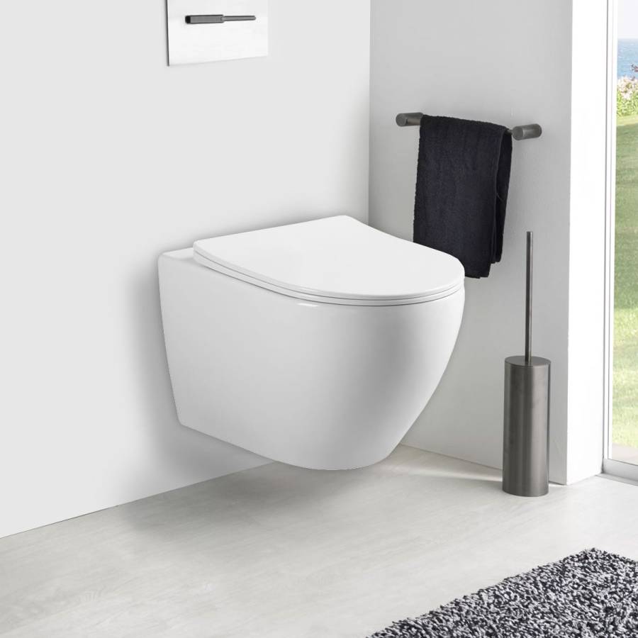 Унитаз подвесной Esse VT1-211 безободковый, цвет белый, ультратонкое soft-close сиденье Унитаз подвесной Esse VT1-211 безободковый, цвет белый, ультратонкое soft-close сиденье