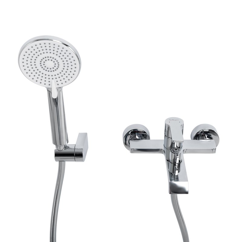 AURORA Смеситель для ванны и душа в комплекте с ручным душем, шлангом и держателем, хром AURORA-VASM-CRM AURORA Смеситель для ванны и душа в комплекте с ручным душем, шлангом и держателем, хром AURORA-VASM-CRM
