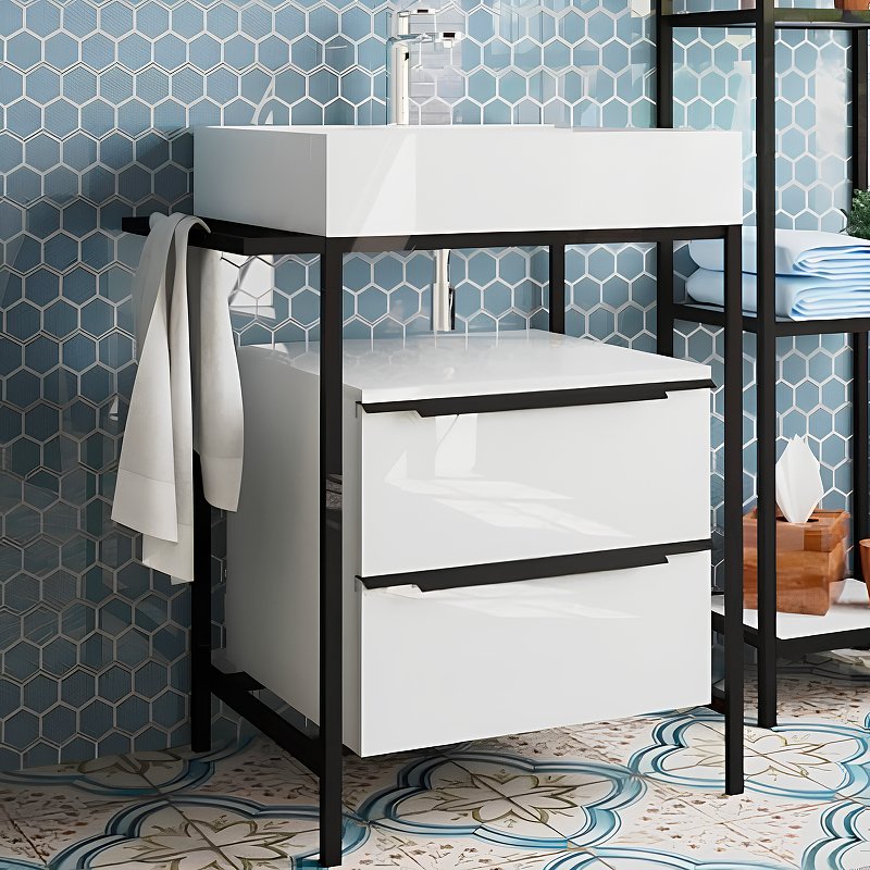 Комплект мебели Comfort Loft 700х495 напольный 2 ящика с ручками (ШхГхВ) 708х495х758 (тумба+металлический каркас) Комплект мебели Comfort Loft 700х495 напольный 2 ящика с ручками (ШхГхВ) 708х495х758 (тумба+металлический каркас)