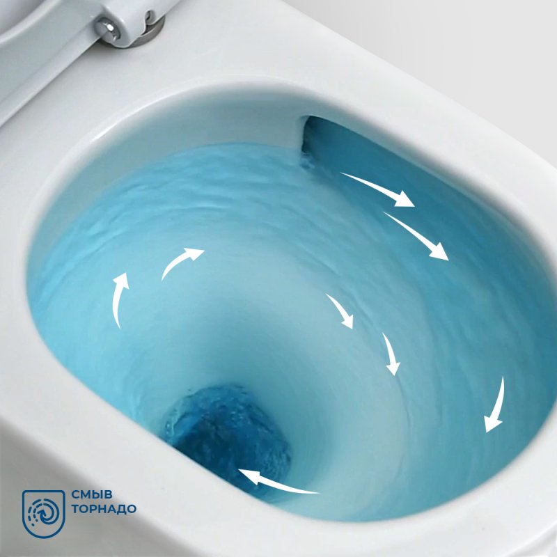 FLAY-TOR Чаша унитаза безободкового со смывом "Торнадо" с сиденьем дюропласт soft close, P-trap,  BB2149CP-TOR/SC FLAY-TOR Чаша унитаза безободкового со смывом "Торнадо" с сиденьем дюропласт soft close, P-trap,  BB2149CP-TOR/SC