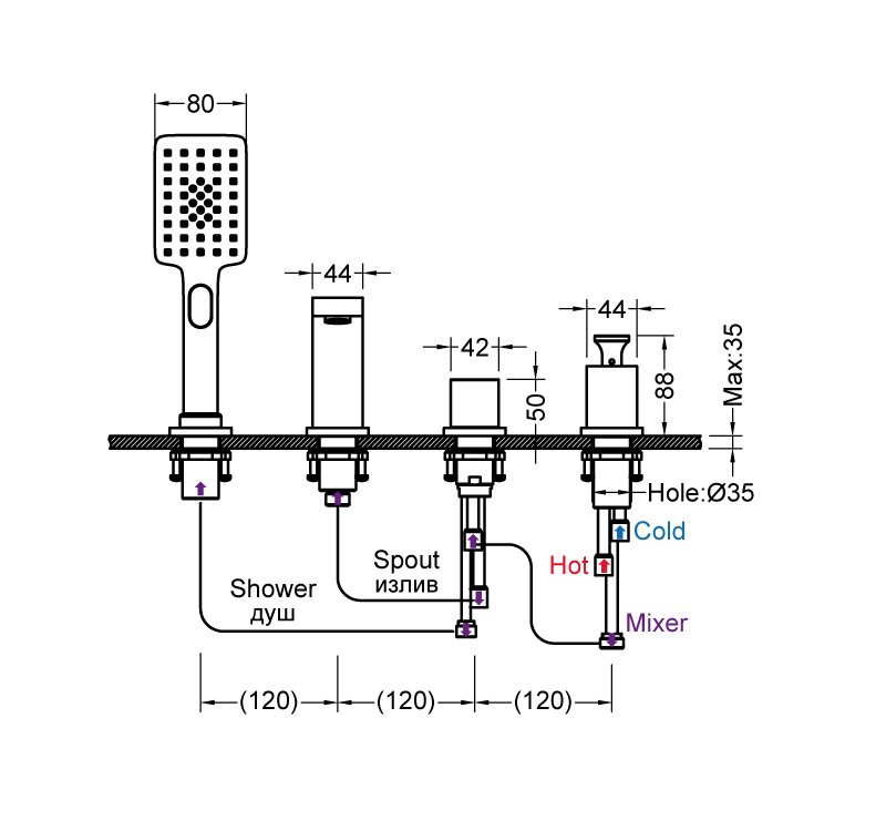 Смеситель Timo Torne 4330/03Y на борт ванны, черный Смеситель Timo Torne 4330/03Y на борт ванны, черный