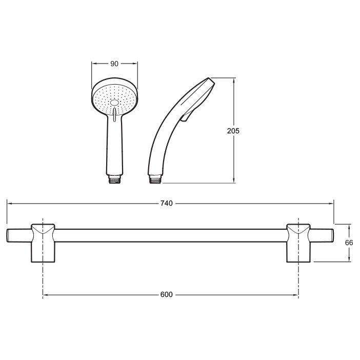 Душевой гарнитур Jacob Delafon Citrus E12907-CP 4 режима, d 9 см., хром Душевой гарнитур Jacob Delafon Citrus E12907-CP 4 режима, d 9 см., хром