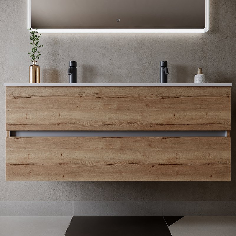 Тумба подвесная SANCOS Urban 1190х450х550, c двумя ящиками оснащенными доводчиками, дуб галифакс натуральный , арт. UR120-2EG Тумба подвесная SANCOS Urban 1190х450х550, c двумя ящиками оснащенными доводчиками, дуб галифакс натуральный , арт. UR120-2EG