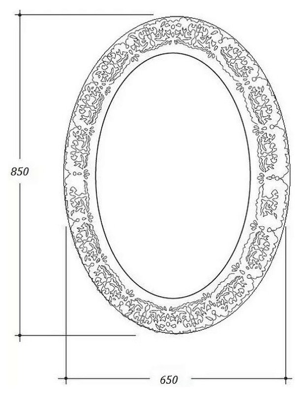 Зеркало овальное, антик, 85х65 (полиуретан) поталь 511-P Boheme Зеркало овальное, антик, 85х65 (полиуретан) поталь 511-P Boheme