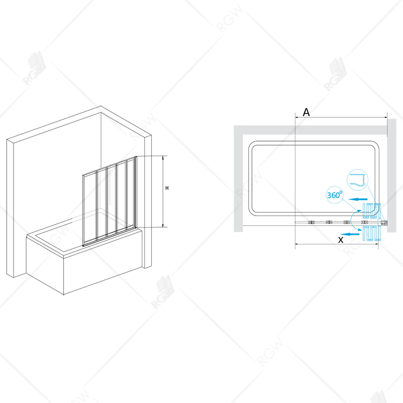 Душевая шторка на ванну RGW SC-22, 03112212-11, 120 х 150 см, профиль - хром Душевая шторка на ванну RGW SC-22, 03112212-11, 120 х 150 см, профиль - хром