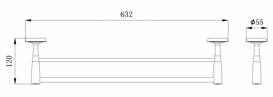 Полотенцедержатель двойной 60 см. RUSH Balearic (BA39532) Полотенцедержатель двойной 60 см. RUSH Balearic (BA39532)