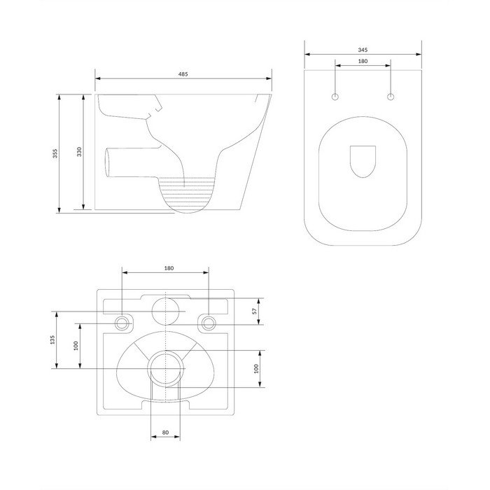 Унитаз подвесной OMNIRES FONTANA FONTANAMWBP Унитаз подвесной OMNIRES FONTANA FONTANAMWBP