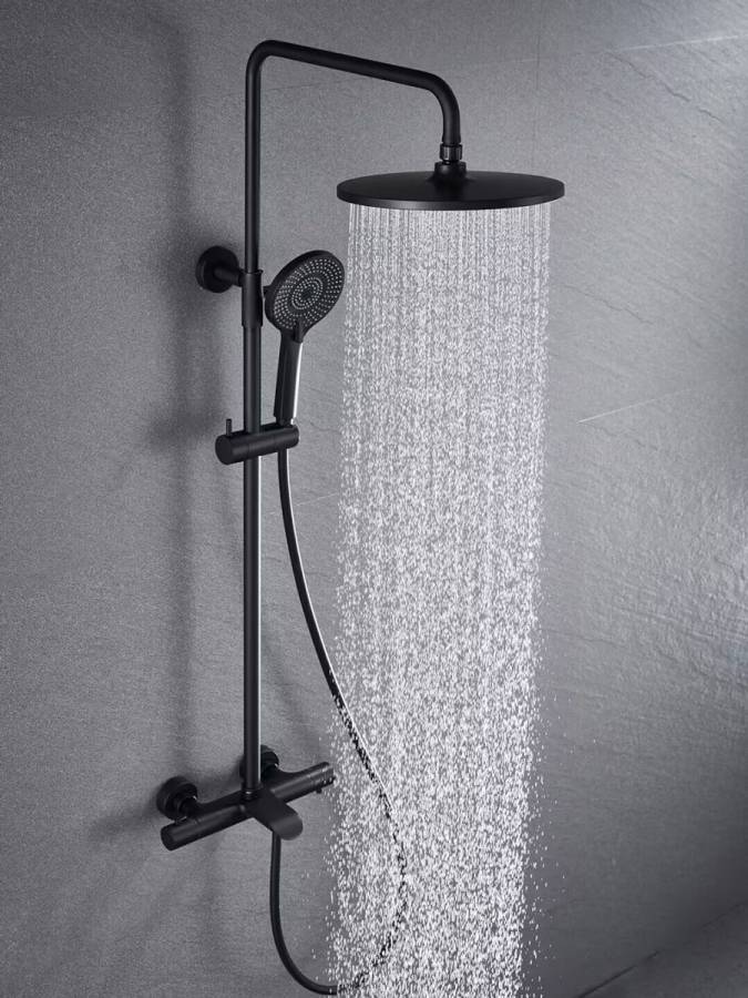 Душевая стойка Esse VSFS-1E1TMB термостатическая, черный Душевая стойка Esse VSFS-1E1TMB термостатическая, черный