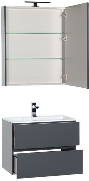 Мебель для ванной Aquanet Алвита 70 серый антрацит Мебель для ванной Aquanet Алвита 70 серый антрацит