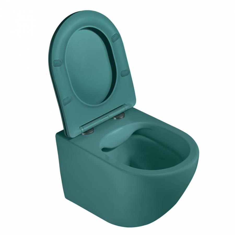 Подвесной унитаз Abber Bequem AC1101MBG темно-зеленый матовый с микролифтом Подвесной унитаз Abber Bequem AC1101MBG темно-зеленый матовый с микролифтом