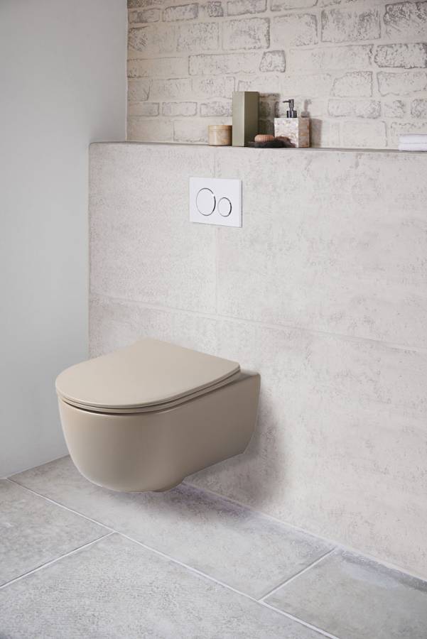 Унитаз подвесной Evo VT1-34SMC безободковый, цвет капучино матовый, ультратонкое soft-close сиденье Унитаз подвесной Evo VT1-34SMC безободковый, цвет капучино матовый, ультратонкое soft-close сиденье