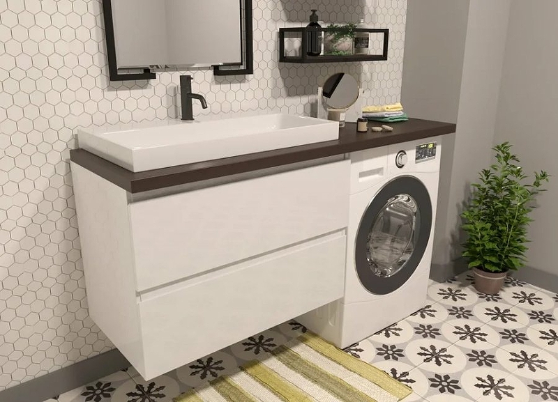 Комплект мебели Malibu Luxe 1550х500 левосторонний подвесной 2 ящика (ШхГхВ) 898х476х607 Комплект мебели Malibu Luxe 1550х500 левосторонний подвесной 2 ящика (ШхГхВ) 898х476х607