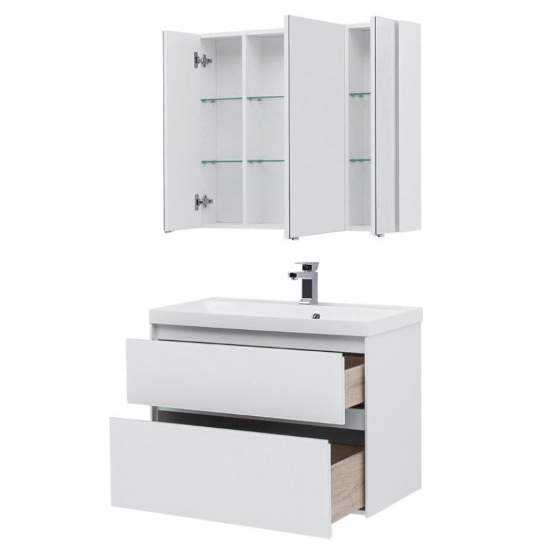 Мебель для ванной Aquanet Гласс 90 белый Мебель для ванной Aquanet Гласс 90 белый