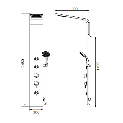 Душевая панель RGW Shower Panels SP-06 B 21140106-14 Черный Душевая панель RGW Shower Panels SP-06 B 21140106-14 Черный
