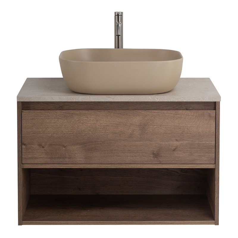 Тумба c раковиной подвесная с одним ящиком и одной открытой полкой BelBagno KRAFT 90 Bianco Opaco, раковина белая Тумба c раковиной подвесная с одним ящиком и одной открытой полкой BelBagno KRAFT 90 Bianco Opaco, раковина белая
