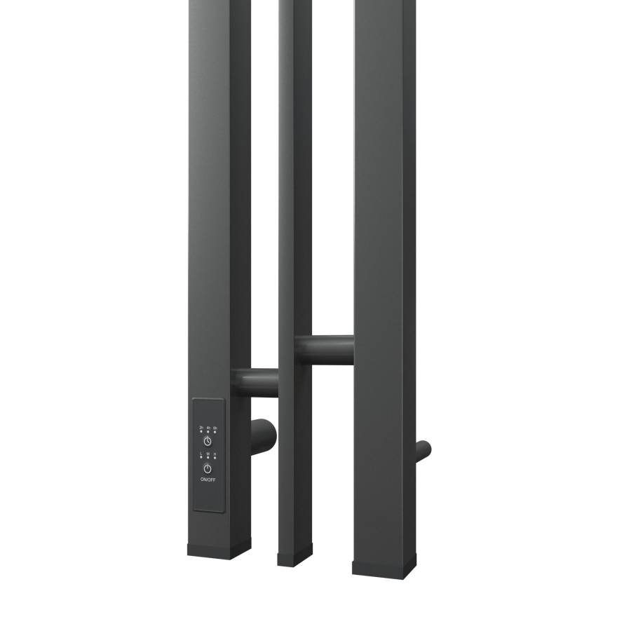 Полотенцесушитель электрический Point Фрея PN20712GB П2 100x1200 диммер слева, графит блеск Полотенцесушитель электрический Point Фрея PN20712GB П2 100x1200 диммер слева, графит блеск