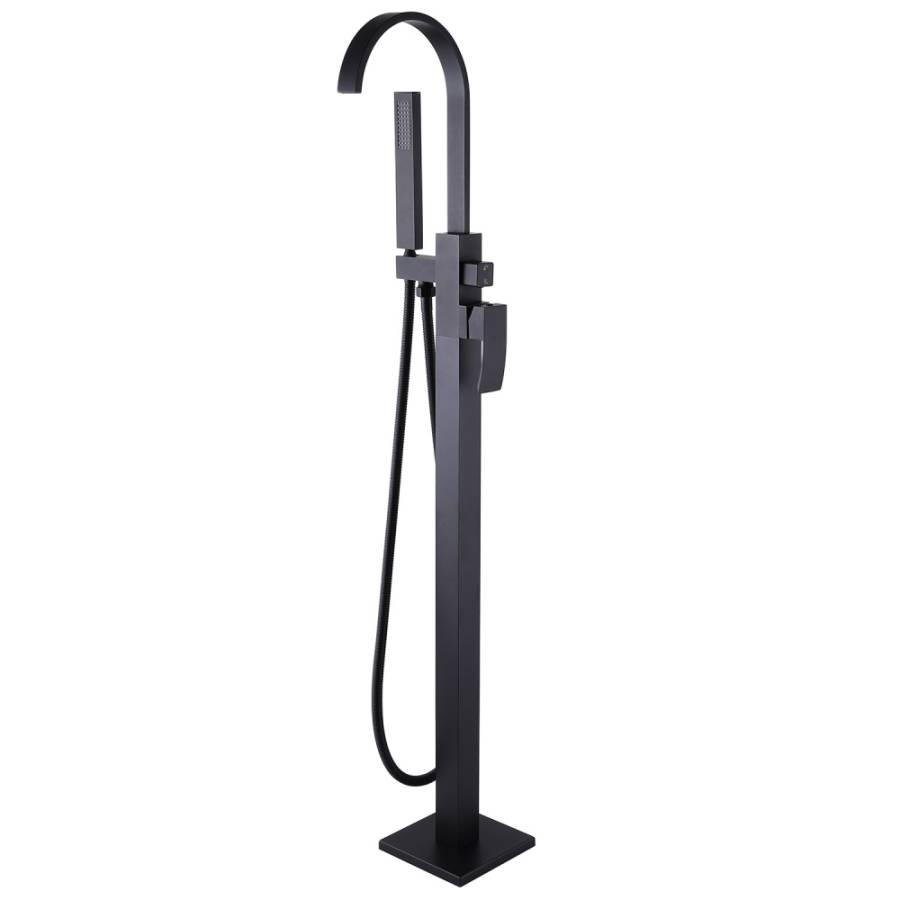 Смеситель ABBER Wasserfall AF8615B напольный, черный матовый Смеситель ABBER Wasserfall AF8615B напольный, черный матовый