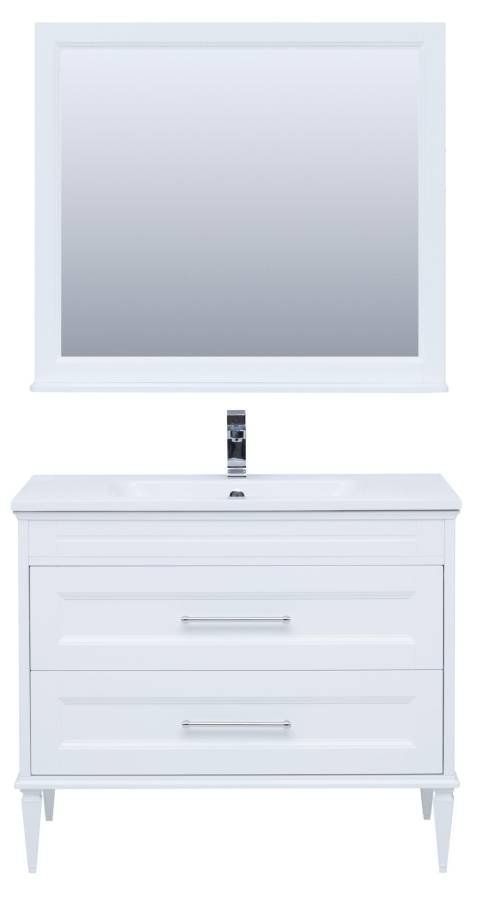 Мебель для ванной Aquanet Бостон М 100 белый (лит. мрамор) Мебель для ванной Aquanet Бостон М 100 белый (лит. мрамор)