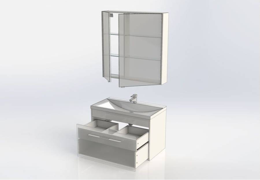 Мебель для ванной Aquanet Августа 90 белый (раковина Нота) Мебель для ванной Aquanet Августа 90 белый (раковина Нота)