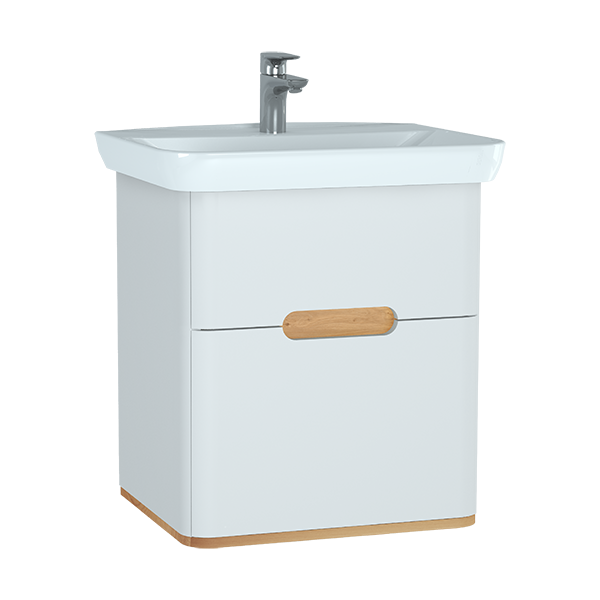 Шкаф  Sento с раковиной, с 2 ящиками, 65 см, с LED подсветкой, цвет матовый белый ( ножки 61069 заказываются отдельно ) Шкаф  Sento с раковиной, с 2 ящиками, 65 см, с LED подсветкой, цвет матовый белый ( ножки 61069 заказываются отдельно )