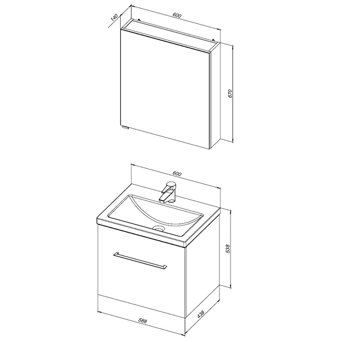 Мебель для ванной Aquanet Порто 60 белый Мебель для ванной Aquanet Порто 60 белый