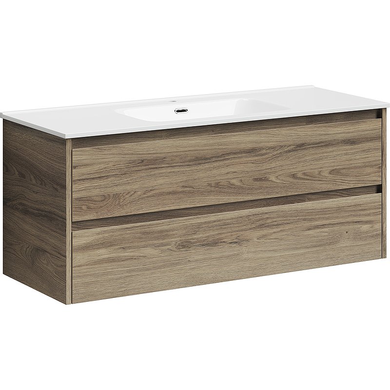 Тумба подвесная SANCOS Libra 1190х450х500, c двумя ящиками оснащенными доводчиками, дуб чарльстон, арт. LB120-1ECH Тумба подвесная SANCOS Libra 1190х450х500, c двумя ящиками оснащенными доводчиками, дуб чарльстон, арт. LB120-1ECH