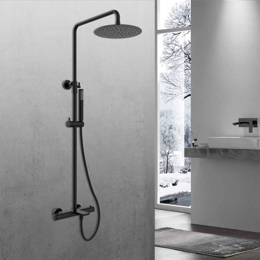 Душевая стойка Vogue VSFS-1V1TMB термостатическая, черный Душевая стойка Vogue VSFS-1V1TMB термостатическая, черный