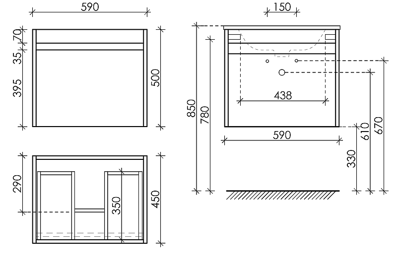 Тумба подвесная SANCOS Smart 590х450х500, c двумя ящиками оснащенными доводчиками, дуб бардолино/белый , арт. SM60E Тумба подвесная SANCOS Smart 590х450х500, c двумя ящиками оснащенными доводчиками, дуб бардолино/белый , арт. SM60E