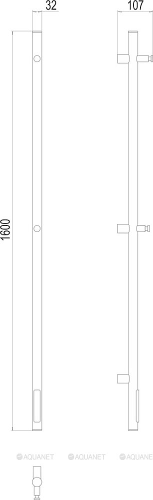 Полотенцесушитель Terminus Стойка электро UNO круг1600 Полотенцесушитель Terminus Стойка электро UNO круг1600