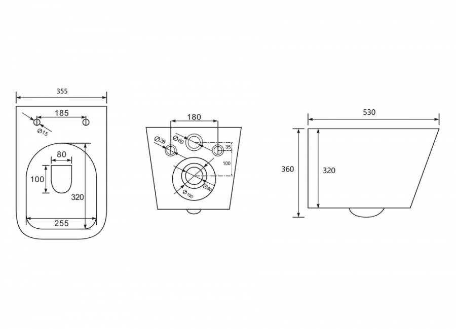 Подвесной унитаз Abber Rechteck AC1201 Подвесной унитаз Abber Rechteck AC1201