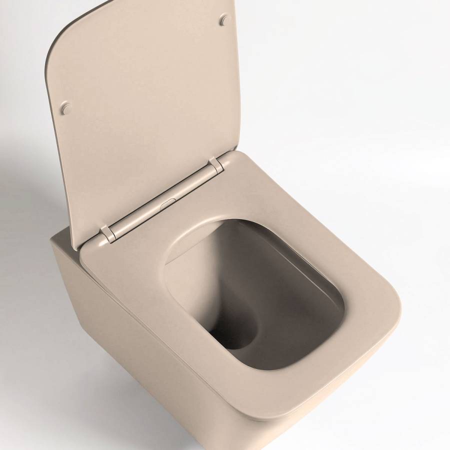 Унитаз подвесной Q-Line VT1-12MC безободковый, цвет капучино мат., ультратонкое soft close сиденье Унитаз подвесной Q-Line VT1-12MC безободковый, цвет капучино мат., ультратонкое soft close сиденье