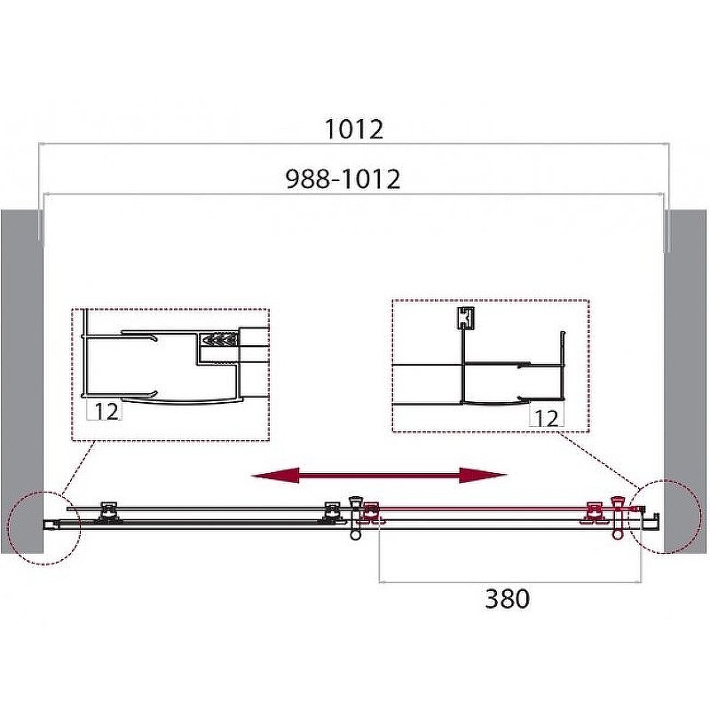 Душевая дверь BelBagno UNO-195-BF-1-100-C-Cr Душевая дверь BelBagno UNO-195-BF-1-100-C-Cr