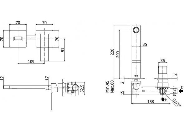 Смеситель для раковины Paffoni Elle EL105NO70 (с внутренней частью) Смеситель для раковины Paffoni Elle EL105NO70 (с внутренней частью)