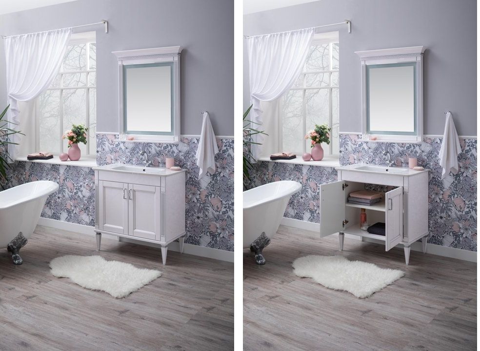 Комплект мебели для ванной Aquanet Селена 105 белый/серебро (2 дверцы) Комплект мебели для ванной Aquanet Селена 105 белый/серебро (2 дверцы)