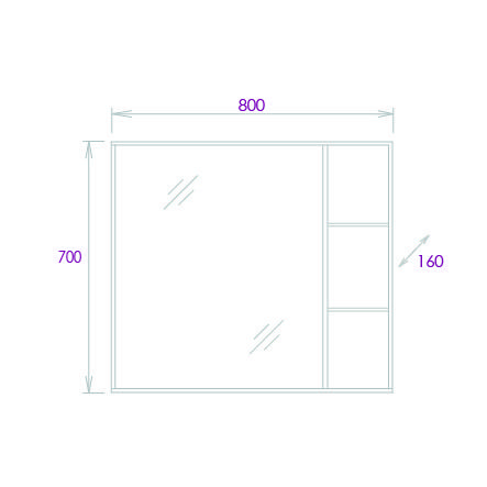 Шкаф-зеркало Onika Тимбер 80 дуб сонома, универсальный Шкаф-зеркало Onika Тимбер 80 дуб сонома, универсальный