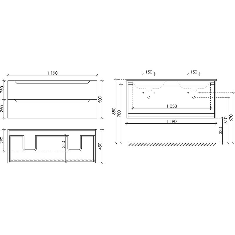 Тумба подвесная SANCOS Norma 2.0 1190х450х500, c двумя ящиками оснащенными доводчиками, белый глянец , арт. NR2.120-2W Тумба подвесная SANCOS Norma 2.0 1190х450х500, c двумя ящиками оснащенными доводчиками, белый глянец , арт. NR2.120-2W