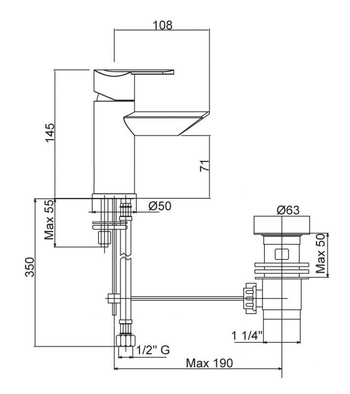 GARDA-BSM1-01-Cr Смеситель на биде однорыч c донным клапаном, исполнение хром, ручки хромированные GARDA-BSM1-01-Cr Смеситель на биде однорыч c донным клапаном, исполнение хром, ручки хромированные