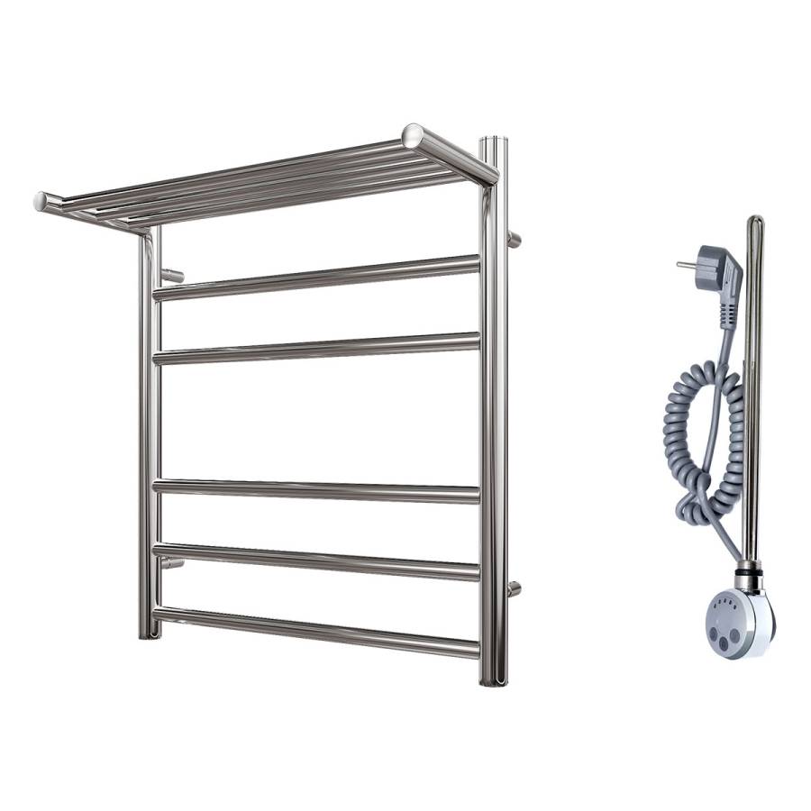 Полотенцесушитель электрический Point Аврора PN10156PE П5 500x600 с полкой левый/правый, хром Полотенцесушитель электрический Point Аврора PN10156PE П5 500x600 с полкой левый/правый, хром