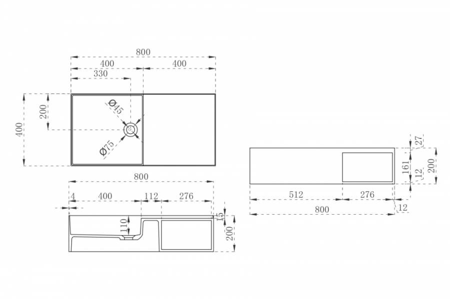 Тумба с раковиной ABBER Stein AS2649-0.8 подвесная, белая матовая Тумба с раковиной ABBER Stein AS2649-0.8 подвесная, белая матовая