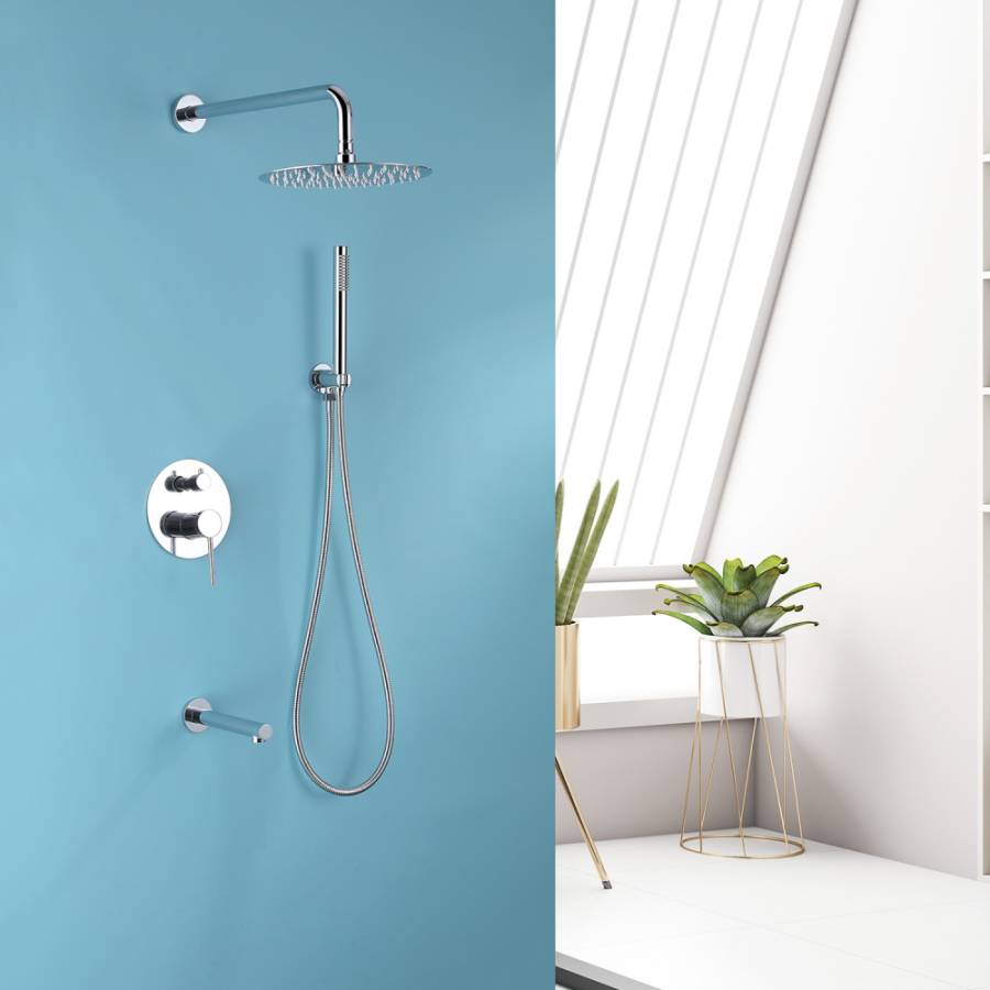 Душевая система ABBER Emotion AF8817 скрытого монтажа с изливом, хром Душевая система ABBER Emotion AF8817 скрытого монтажа с изливом, хром