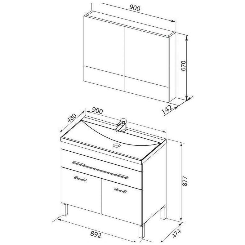 Комплект мебели для ванной Aquanet Верона NEW 90 белый (напольный 1 ящик 2 дверцы) Комплект мебели для ванной Aquanet Верона NEW 90 белый (напольный 1 ящик 2 дверцы)
